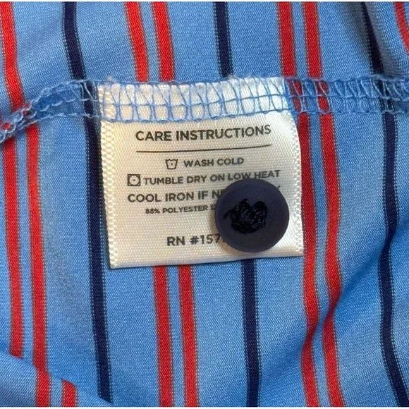 Mizzen + Main Blue Striped Versa Performance‎ Classic Fit Golf Polo Shirt Men XL - Picture 5 of 8